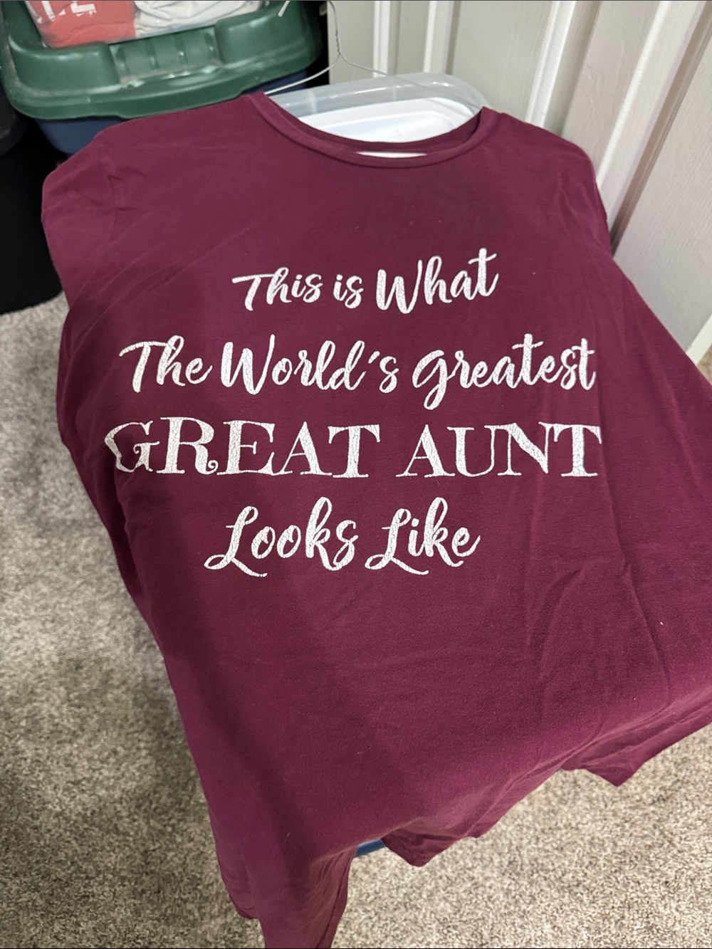 Maroon Graphic Tee "The World's Greatest Great Aunt"